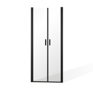 Roltechnik Outlet Dvoukřídlé sprchové dveře BADEN BLACK II pro instalaci do niky Varianta: šířka: 90 cm, orientace: Univerzální, kód produktu: BADEN BLACK II 90 - 4000861, profily: černá (elox), výplň: transparent