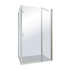 Roltechnik Outlet Obdélníkový sprchový kout LYE4+LYSW1S Varianta: šířka dveří: 75 cm, šířka pevné stěny: 80 cm, orientace: Univerzální - (LYE4/750_LYSW1S/800), Barva profilů a typ výplně: stříbrná, výplň: transparent