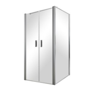 Roltechnik Outlet Dvoukřídlé sprchové dveře BADEN II s pevnou stěnou BADEN Varianta: šířka dveří: 100 cm, šířka pevné stěny: 90 cm, orientace: Univerzální, kód produktu: BADEN II-100_BADEN-90, profily: brillant, výplň: transparent