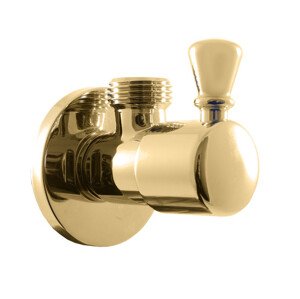 Slezák - RAV Rohový ventil s keramickým vrškem - zlato RV0112Z Barva: Zlatá, Rozměr: 1/2''x1/2'', kód produktu: RV0112Z