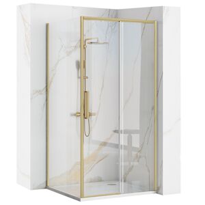 Sprchový kout REA RAPID SLIDE 110/dveře x 80/zástěna cm, zlatý kartáčovaný