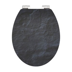 Eisl Sanitär WC prkénko MDF Soft Close Black Stone High Gloss 80535