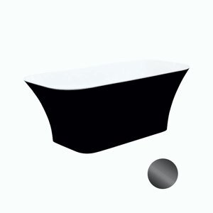 Besco Volně stojící vana z litého mramoru Assos S-Line BW 160x70 Barva: Bílá/černá, Rozměry: 160x70x59 cm, Varianta: Assos S-Line BW 160 GR/Click-Clack s horním čištěním grafit, #WMD-160ABGR
