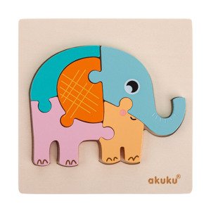 DRW Dřevěná dětská vkládačka / puzzle - slon