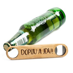 FK Dřevěný otvírák na láhve – DOPIJU A JDU