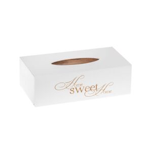 FK Dřevěná krabička na kapesníky Home Sweet Home - 26x14x8 cm, Bílá