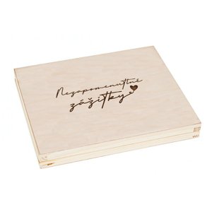 FK Dřevěná krabička na dárek nebo fotografie 10x15 s gravírováním NEZAPOMENUTELNÉ ZÁŽITKY - 22x18x3 cm, Přírodní