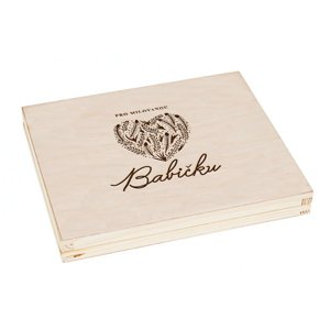 FK Dřevěná krabička na dárek nebo fotografie 10x15 s gravírováním PRO BABIČKU - 22x18x3 cm, Přírodní