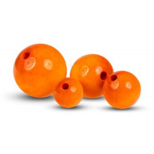 Dřevěné kulaté korálky - oranžové 10 ks - 2 cm