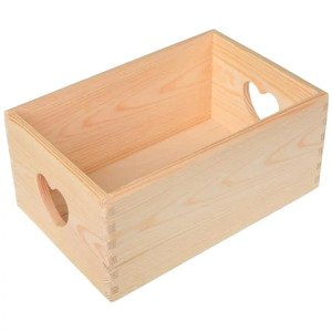 FK Dřevěná krabička se srdcem 30x20x13 cm