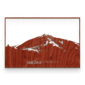 FK Dřevěná nástěnná dekorace - Hora SNĚŽKA Velikost: M (300 x 200 mm), Moření: Mahagon