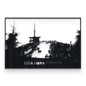 FK Dřevěná nástěnná dekorace - LYSÁ HORA Velikost: M (300 x 200 mm), Moření: Černý eben