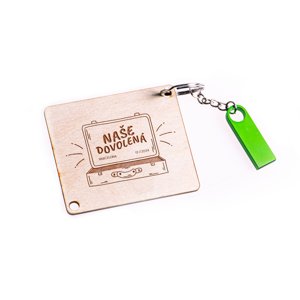 FK Klíčenka s kovovým mini USB flash diskem 16 GB - NAŠE DOVOLENÁ
