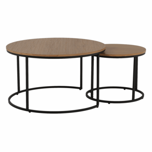 Tempo Kondela Set dvou konferenčních stolků IKLIN - dub/černý + kupón KONDELA10 na okamžitou slevu 3% (kupón uplatníte v košíku)