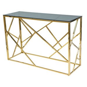 Casarredo Konzolový stolek ESCADA C zlatý kov/kouřové sklo