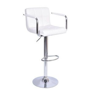Tempo Kondela Barová židle LEORA 2 NEW - bílá eko kůže/chrom + kupón KONDELA10 na okamžitou slevu 3% (kupón uplatníte v košíku)