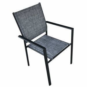 Tempo Kondela Zahradní stohovatelná židle TELMA - šedá / černá + kupón KONDELA10 na okamžitou slevu 3% (kupón uplatníte v košíku)