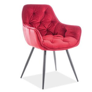 Casarredo Jídelní čalouněná židle CHERRY velvet červená bordó/černá