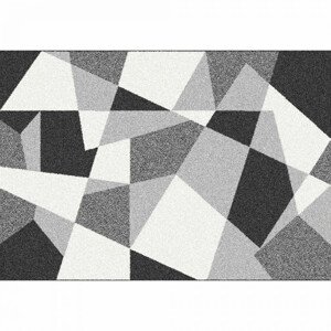 Tempo Kondela Koberec SANAR 67x120 cm - černá/šedá/bílá, geometrický vzor + kupón KONDELA10 na okamžitou slevu 3% (kupón uplatníte v košíku)