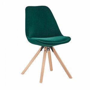 Tempo Kondela Židle SABRA - smaragdová/buk + kupón KONDELA10 na okamžitou slevu 3% (kupón uplatníte v košíku)