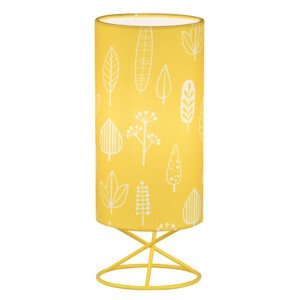 Tempo Kondela Stolní lampa AVAM - kov/žluté textilní stínítko + kupón KONDELA10 na okamžitou slevu 3% (kupón uplatníte v košíku)