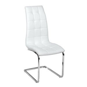Tempo Kondela Jídelní židle DULCIA - bílá ekokůže / chrom + kupón KONDELA10 na okamžitou slevu 3% (kupón uplatníte v košíku)