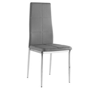 Tempo Kondela Židle LERA - šedá ekokůže / chrom + kupón KONDELA10 na okamžitou slevu 3% (kupón uplatníte v košíku)