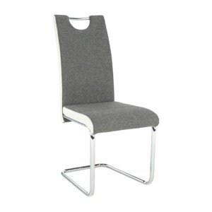 Tempo Kondela Židle IZMA - bílá ekokůže / šedá látka + kupón KONDELA10 na okamžitou slevu 3% (kupón uplatníte v košíku)