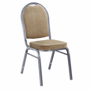 Tempo Kondela Židle JEFF 2 NEW - béžová látka / šedý rám + kupón KONDELA10 na okamžitou slevu 3% (kupón uplatníte v košíku)