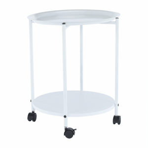 Tempo Kondela Příruční stolek s kolečky DERIN - bílá + kupón KONDELA10 na okamžitou slevu 3% (kupón uplatníte v košíku)