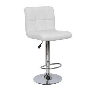 Tempo Kondela Barová židle KANDY New - ekokůže bílá / chrom + kupón KONDELA10 na okamžitou slevu 3% (kupón uplatníte v košíku)