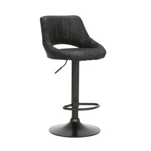 Tempo Kondela Barová židle LORASA - černá látka s efektem broušené kůže + kupón KONDELA10 na okamžitou slevu 3% (kupón uplatníte v košíku)