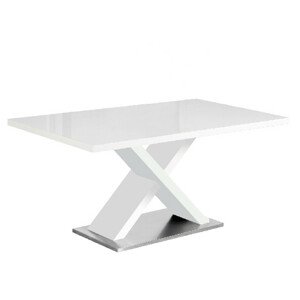 Tempo Kondela Jídelní stůl FARNEL - bílá s vysokým leskem HG + kupón KONDELA10 na okamžitou slevu 3% (kupón uplatníte v košíku)