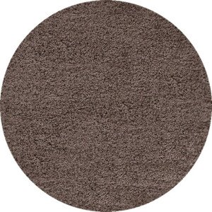 Ayyildiz Kruhový koberec Dream Shaggy 4000 – hnědá 120x120 (průměr) kruh